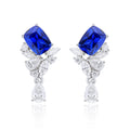 Pear‑Shaped Colored Gemstone Cluster Drop Earrings, Blue / Yellow / Green / Purple, S925 Sterling Silver Bespoke Fine Jewelry