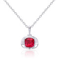 Minimalist Cushion‑Cut Solitaire Silver Necklace