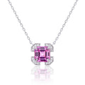 Luxury Asscher‑Cut Pink Gem Statement Necklace