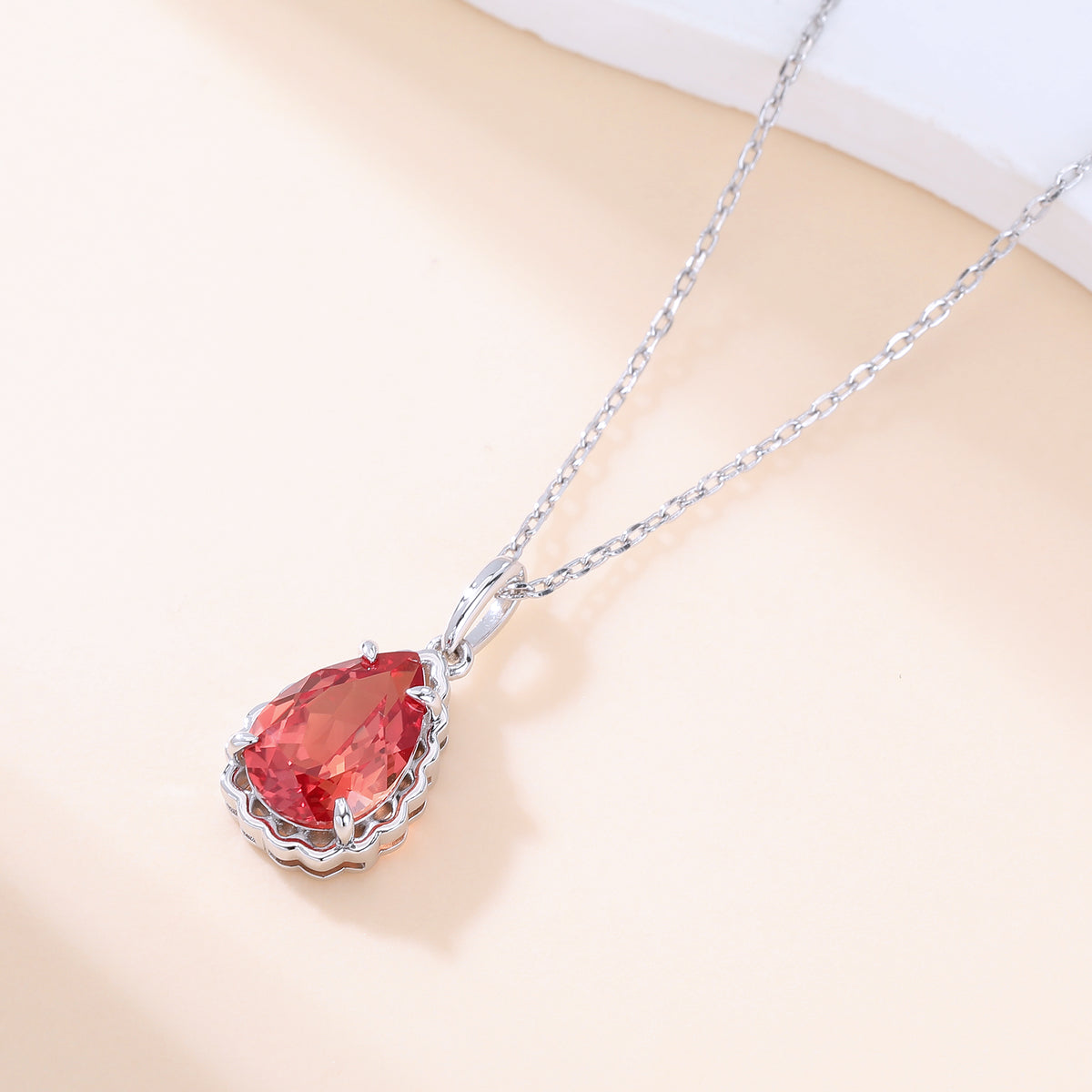 Teardrop Gemstone Pendant Necklace