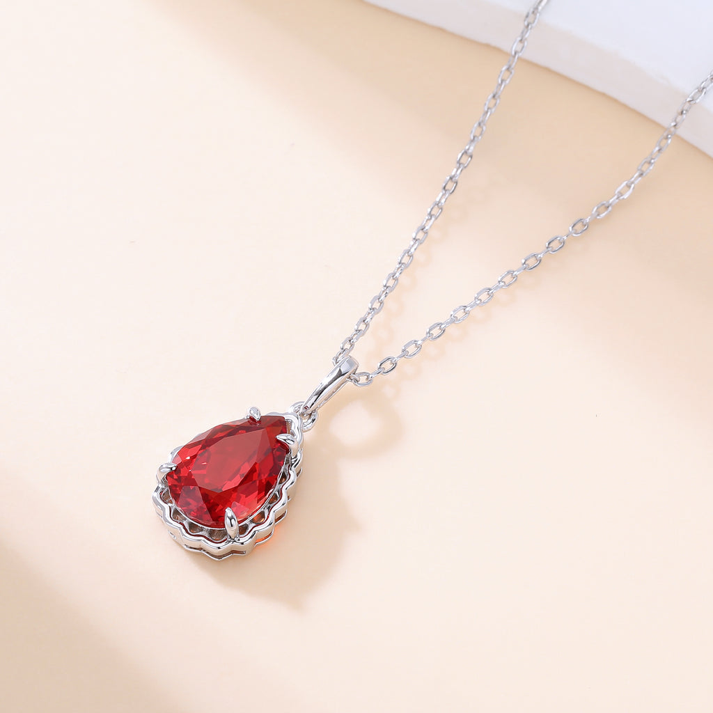 Teardrop Gemstone Pendant Necklace