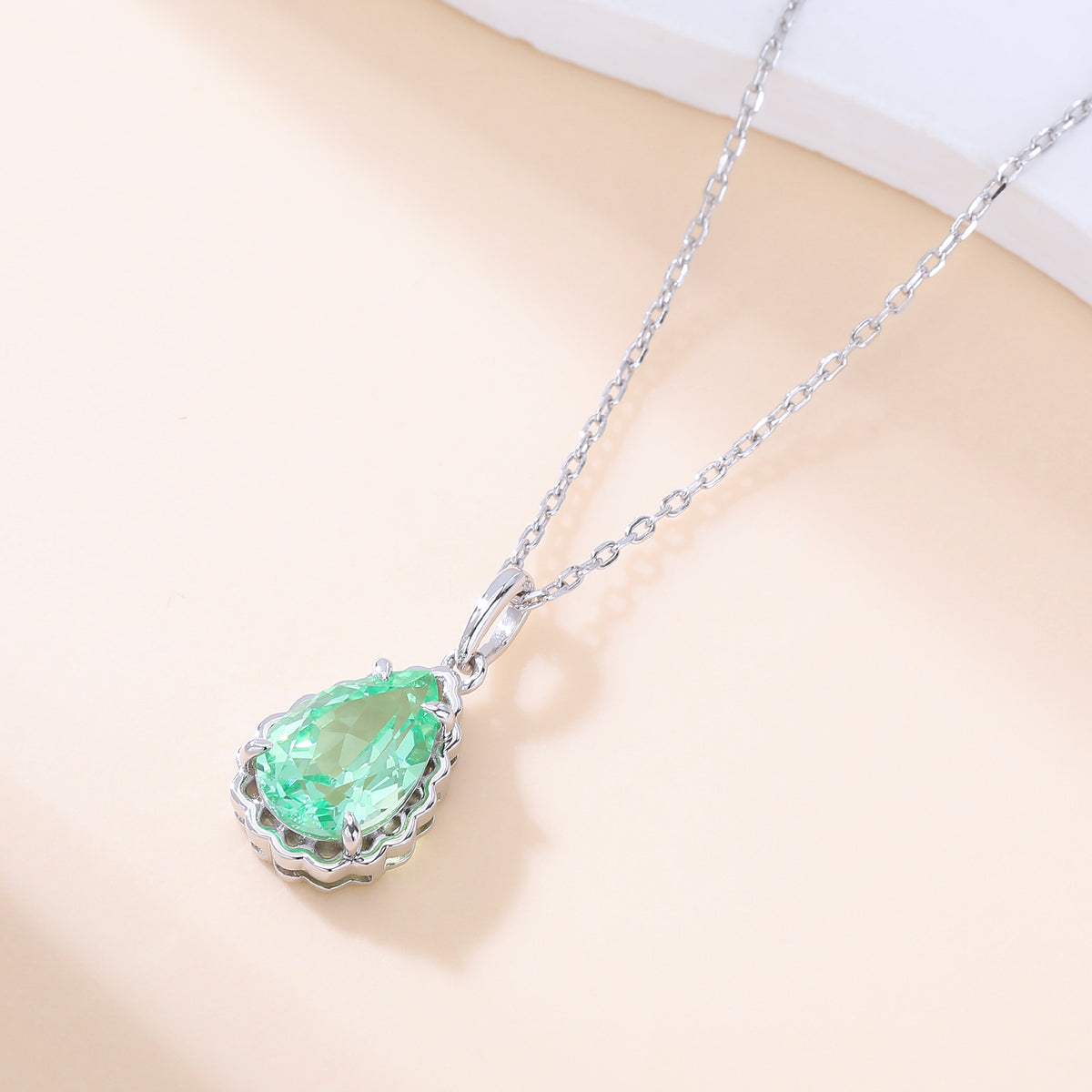 Teardrop Gemstone Pendant Necklace