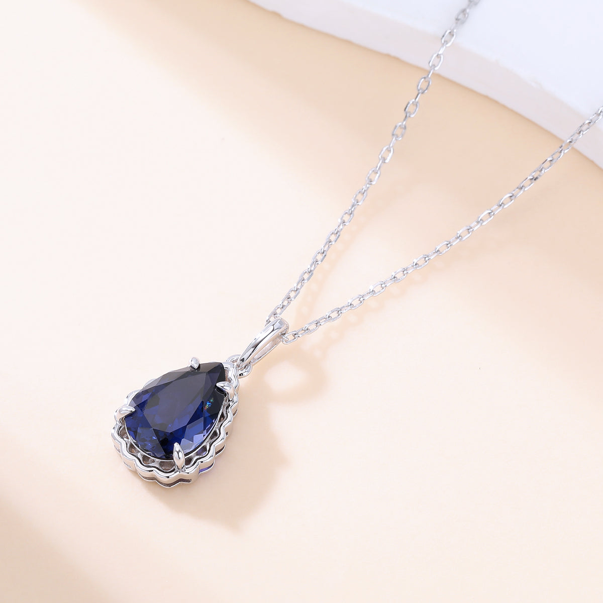 Teardrop Gemstone Pendant Necklace