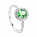 Oval Halo Gemstone Ring