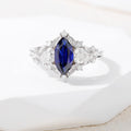 Royal Blue Marquise Sapphire Halo Ring