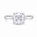 Minimal Four‑Prong Cushion Solitaire Ring
