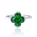 Four‑Leaf‑Clover Green Moissanite Ring