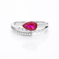 Pear‑Cut Open‑Shank Star‑Accent Gemstone Ring