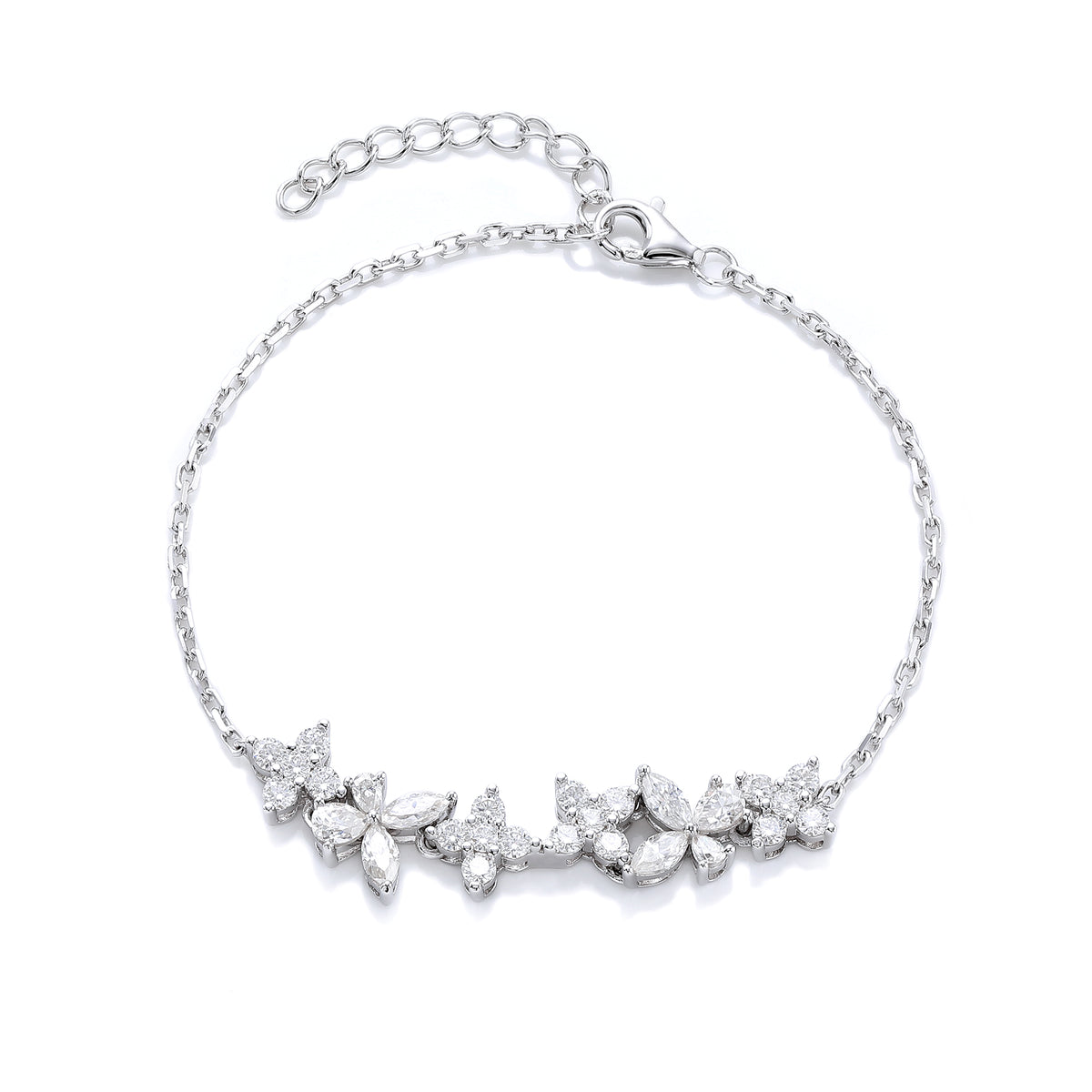 Butterfly-Flower Dainty Charm Bracelet