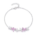 Butterfly-Flower Dainty Charm Bracelet