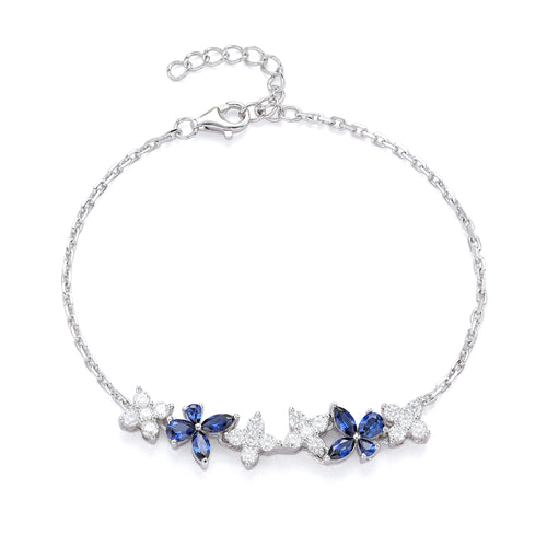 Butterfly-Flower Dainty Charm Bracelet