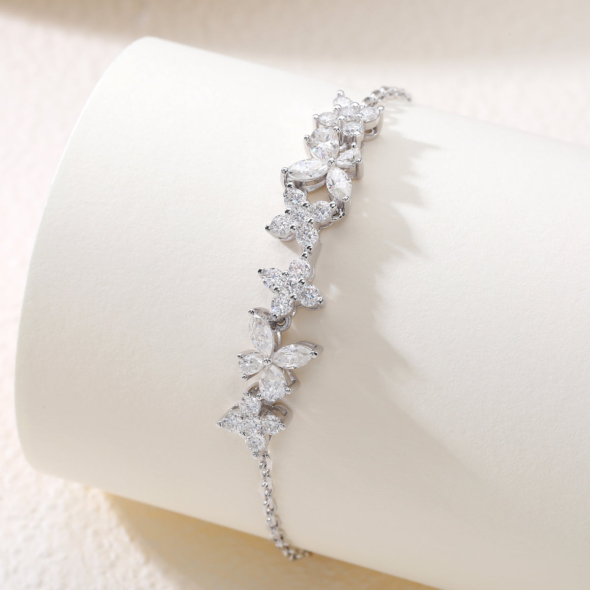 Butterfly-Flower Dainty Charm Bracelet